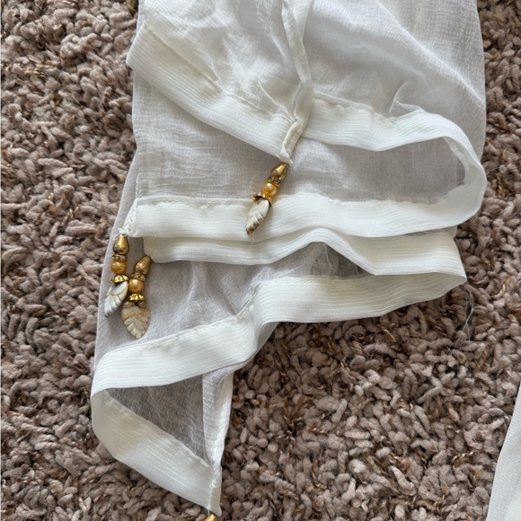 Little girls White gharara set with Colorful Beading - Picture 5 of 5